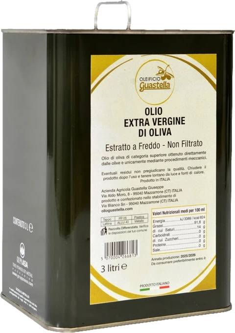 Latta Oleificio Guastella, olio extra vergine di oliva, formato 3 Litri
